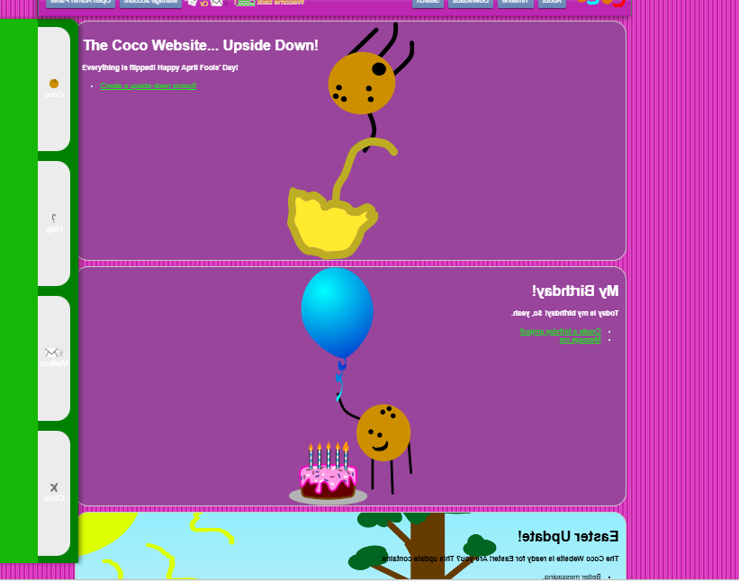 Coco Website Upside Down